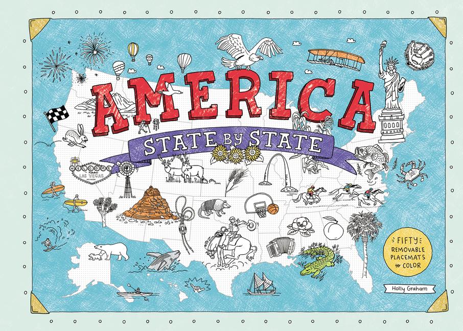 Book cover for America State by State: Fifty Removable Placemats to Color