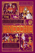 Book cover for The Adventures of Pinocchio (Minalima Edition): (Ilustrated with Interactive Elements)