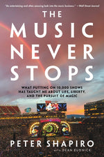 Book cover for Music Never Stops: What Putting on 10,000 Shows Has Taught Me about Life, Liberty, and the Pursuit of Magic