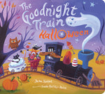 Book cover for Goodnight Train Halloween Board Book: A Halloween Book for Kids