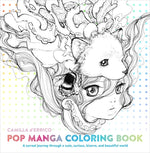Book cover for Pop Manga Coloring Book: A Surreal Journey Through a Cute, Curious, Bizarre, and Beautiful World