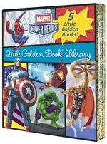 Book cover for Marvel Little Golden Book Library (Marvel Super Heroes): Spider-Man; Hulk; Iron Man; Captain America; The Avengers