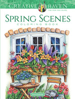 Book cover for Creative Haven Spring Scenes Coloring Book