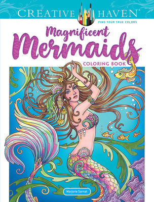 Book cover for Creative Haven Magnificent Mermaids Coloring Book