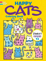 Book cover for Happy Cats Coloring Book/Happy Cats Color by Number: 2 Books in 1/Flip and See!