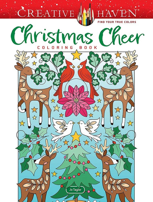 Book cover for Creative Haven Christmas Cheer Coloring Book