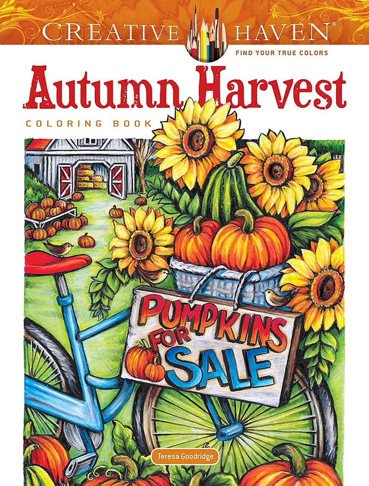 Book cover for Creative Haven Autumn Harvest Coloring Book