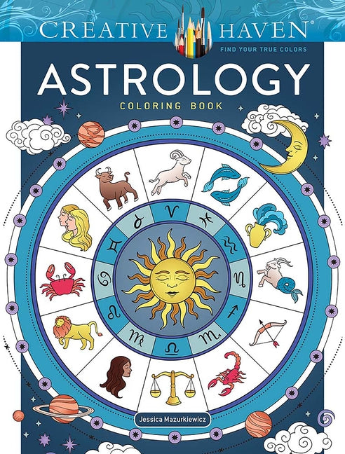 Book cover for Creative Haven Astrology Coloring Book
