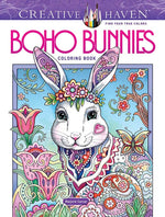 Book cover for Creative Haven Boho Bunnies Coloring Book