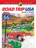 Book cover for Creative Haven Road Trip USA Color by Number