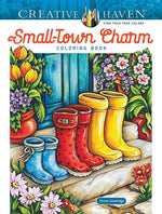 Book cover for Creative Haven Small-Town Charm Coloring Book