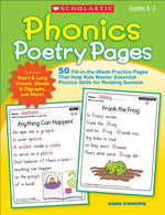 Book cover for Phonics Poetry Pages: 50 Fill-In-The-Blank Practice Pages That Help Kids Master Essential Phonics Skills for Reading Success