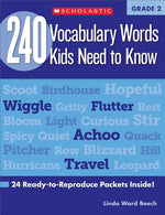 Book cover for 240 Vocabulary Words Kids Need to Know: Grade 2: 24 Ready-To-Reproduce Packets Inside!