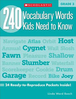 Book cover for 240 Vocabulary Words Kids Need to Know: Grade 3: 24 Ready-To-Reproduce Packets Inside!