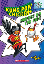 Book cover for Heroes on the Side: A Branches Book (Kung POW Chicken #4)