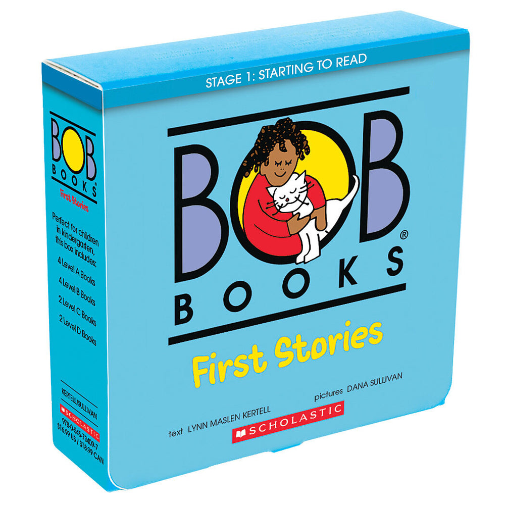 Book cover for Bob Books - First Stories Box Set Phonics, Ages 4 and Up, Kindergarten (Stage 1: Starting to Read)