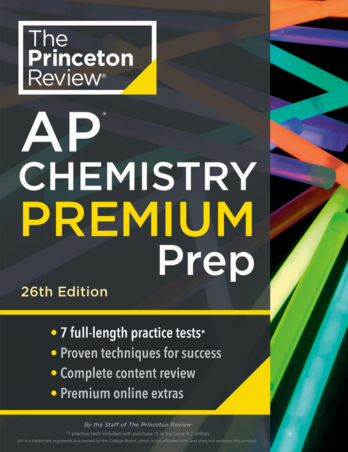 Book cover for Princeton Review AP Chemistry Premium Prep, 26th Edition: 7 Practice Tests + Digital Practice Online + Content Review
