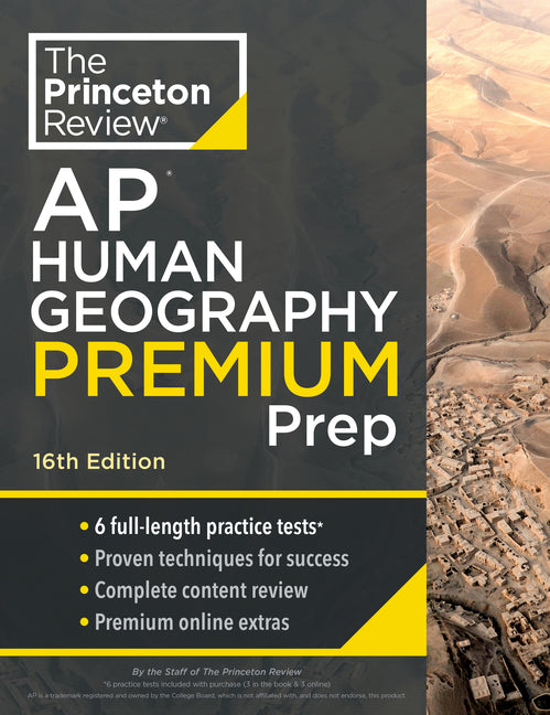Book cover for Princeton Review AP Human Geography Premium Prep, 16th Edition: 6 Practice Tests + Digital Practice Online + Content Review