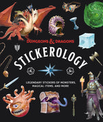Book cover for Dungeons & Dragons Stickerology: Legendary Stickers of Monsters, Magical Items, and More: Stickers for Journals, Water Bottles, Laptops, Planners, and