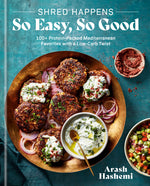 Book cover for Shred Happens: So Easy, So Good: 100+ Protein-Packed Mediterranean Favorites with a Low-Carb Twist; A Cookbook