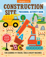 Book cover for Construction Site Preschool Activity Book: Fun Learning with Trucks, Tools, and Mighty Machines