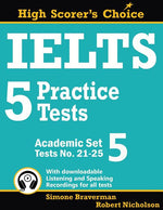 Book cover for IELTS 5 Practice Tests, Academic Set 5: Tests No. 21-25