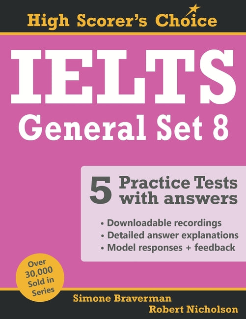 Book cover for IELTS 5 Practice Tests, General Set 8: Tests No. 36-40
