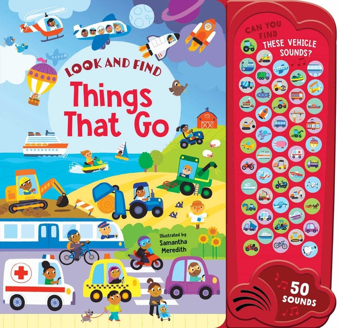 Book cover for Things That Go: 50 Button Sound Book: Search & Find Book with 50 Noises!