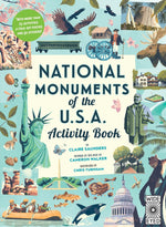 Book cover for National Monuments of the USA Activity Book: With More Than 25 Activities, a Fold-Out Poster, and 30 Stickers!