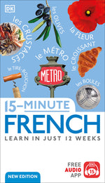 Book cover for 15-Minute French: Learn in Just 12 Weeks