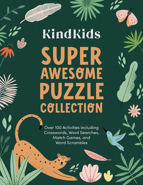Book cover for Kindkids Super Awesome Puzzle Collection: Over 100 Activities Including Crosswords, Word Searches, Match Games, and Word Scrambles