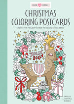 Book cover for Christmas Coloring Postcards: 20 Festive Holiday Cards to Color, Sign, and Send