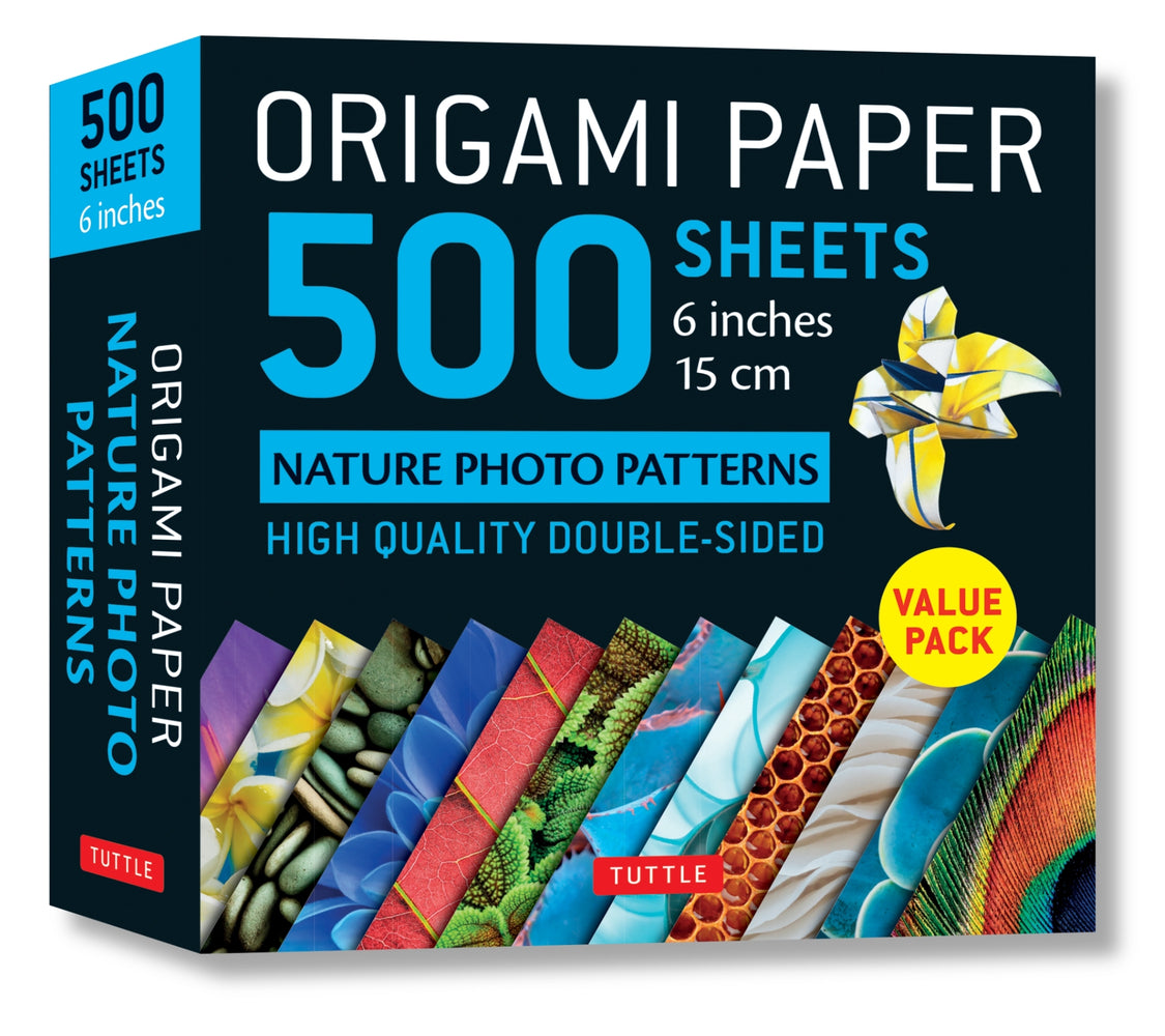 Book cover for Origami Paper 500 Sheets Nature Photo Patterns 6 (15 CM): Tuttle Origami Paper: Double-Sided Origami Sheets Printed with 12 Different Designs (Instruc