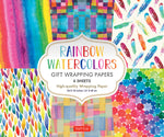 Book cover for Rainbow Watercolors Gift Wrapping Papers - 6 Sheets: 24 X 18 Inch Wrapping Paper