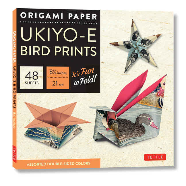 Book cover for Origami Paper 8 1/4 (21 CM) Ukiyo-E Bird Print 48 Sheets: Tuttle Origami Paper: Double-Sided Origami Sheets Printed with 8 Different Designs: Instruct