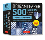 Book cover for Origami Paper 500 Sheets Japanese Shibori 4 (10 CM): Tuttle Origami Paper: Double-Sided Origami Sheets Printed with 12 Different Blue & White Patterns