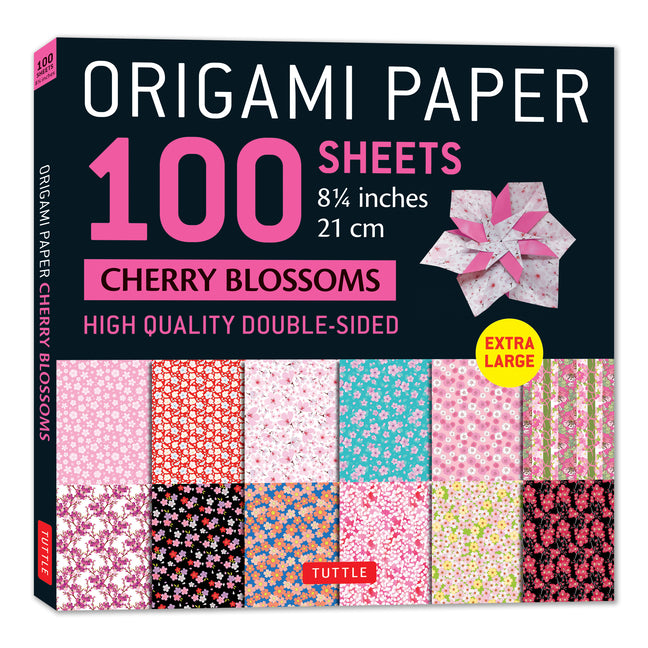Book cover for Origami Paper 100 Sheets Cherry Blossoms 8 1/4 (21 CM): Extra Large Double-Sided Origami Sheets Printed with 12 Different Color Combinations (Instruct