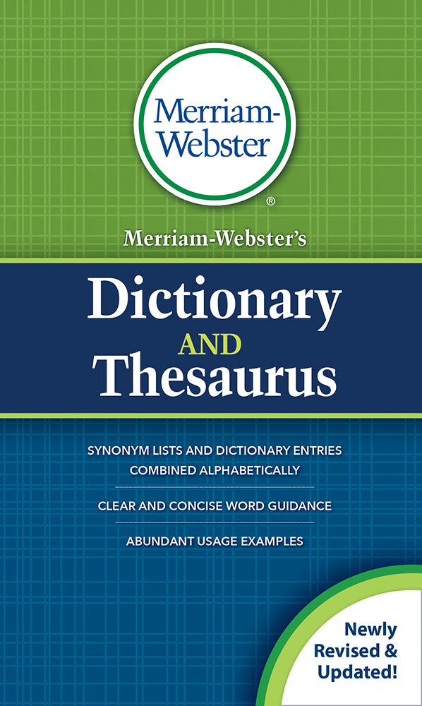Book cover for Merriam-Webster's Dictionary and Thesaurus
