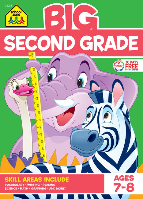Book cover for School Zone Big Second Grade Workbook