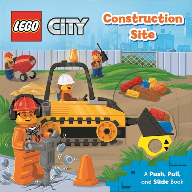 Book cover for Lego(r) City. Construction Site: A Push, Pull and Slide Book