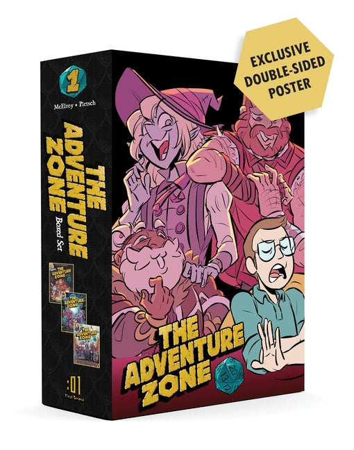 Book cover for The Adventure Zone Boxed Set: Here There Be Gerblins, Murder on the Rockport Limited! and Petals to the Metal