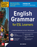 Book cover for Practice Makes Perfect: English Grammar for ESL Learners, Premium Fourth Edition