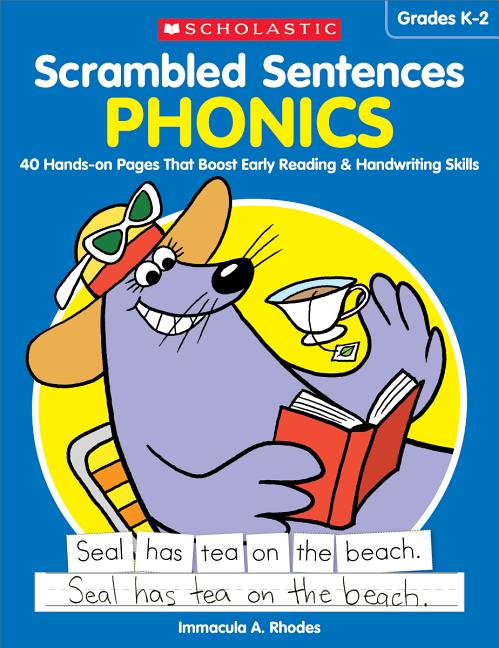 Book cover for Scrambled Sentences: Phonics: 40 Hands-On Pages That Boost Early Reading & Handwriting Skills