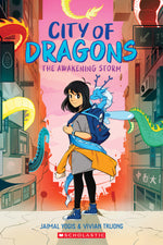 Book cover for The Awakening Storm: A Graphic Novel (City of Dragons #1)