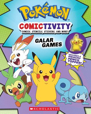 Book cover for Pokémon Comictivity: Galar Games: Activity Book with Comics, Stencils, Stickers, and More!