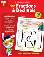Book cover for Scholastic Success with Fractions & Decimals Grade 5 Workbook