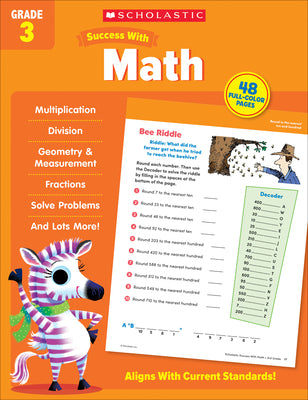 Book cover for Scholastic Success with Math Grade 3 Workbook