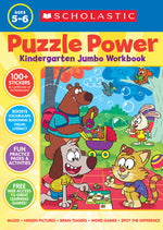 Book cover for Puzzle Power Kindergarten Jumbo Workbook