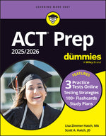 Book cover for ACT Prep 2025/2026 for Dummies: Book + 3 Practice Tests + 100+ Flashcards Online