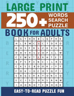 Book cover for Word Search Book 250 Word Puzzles with Solutions for Adults: Large Print Word Search Book for Adults